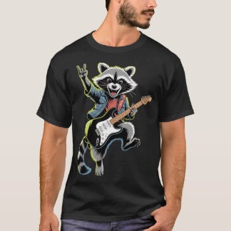Rockstar-Waschbär mit E-Gitarre vintage Familie T-Shirt