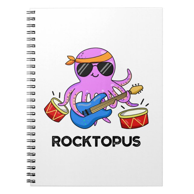 Rocktopus Funny Rock Band Octopus Pub Notizblock (Vorderseite)