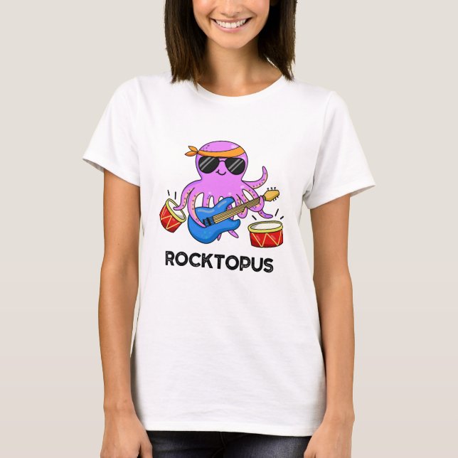 Rocktopus Funny Rock Band Octopus Pub T-Shirt (Vorderseite)