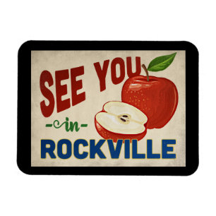 Rockville Maryland Apple - Vintage Travel Magnet