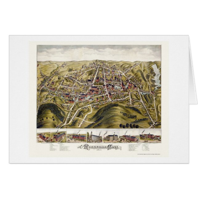 Rockville, panoramische Karte CT - 1877 (Vorderseite (Horizontal))