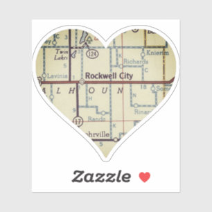 Rockwell City Iowa Vintage Karte Aufkleber