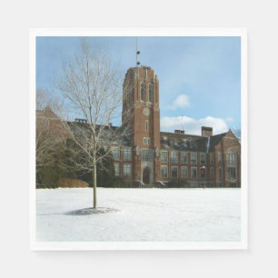Rockwell im Winter in der Grove City Uni Serviette