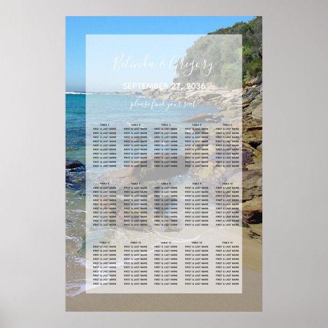 Rocky Beach Hochzeitskarte Poster (Vorne)