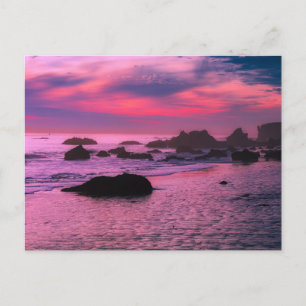 Rocky Beach mit rosa und lila Sonnenuntergang Post Postkarte