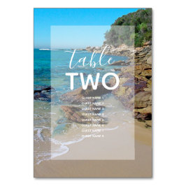 Rocky Beach Wedding Guest Names Tischnummer