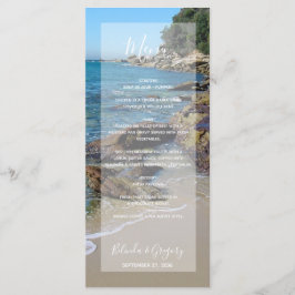 Rocky Beach Wedding Menu Menükarte
