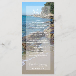 Rocky Beach Wedding Menu Menükarte