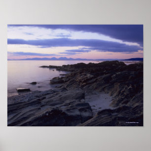 Rocky Coast at Sunset in Kintyre, Argyll, Schottla Poster