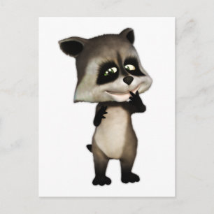 Rocky der Niedliche Cartoon Raccoon Postkarte