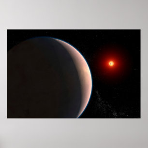 Rocky Exoplanet GJ 486 B Orbit A Red Dwarf Star Poster