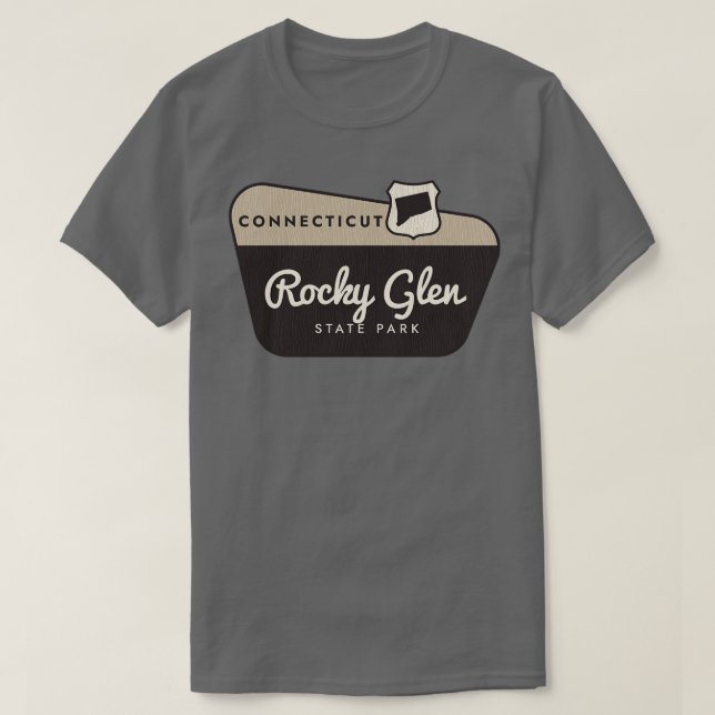 Rocky Glen Staat Park Connecticut Begrüßungszeiche T-Shirt (Design vorne)