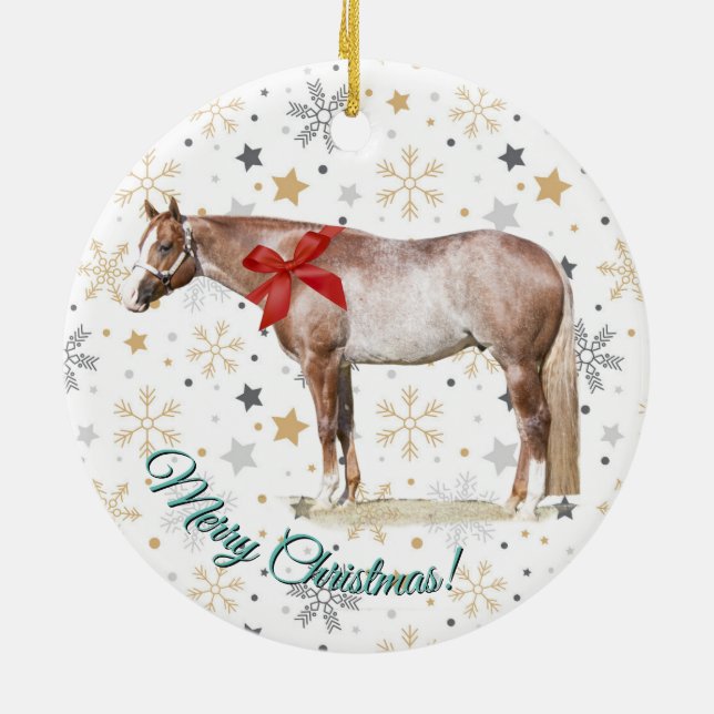 Rocky mit Weihnachtsbaum Keramik Ornament (Hinten)