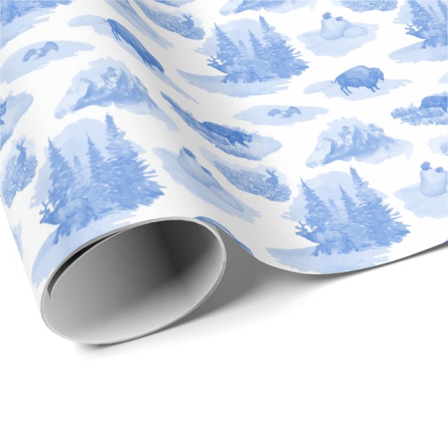 Rocky Mountain Animal Toile Geschenkpapier (Rolleneckpunkt)