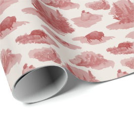 Rocky Mountain Animal Toile (Red on...) Geschenkpapier
