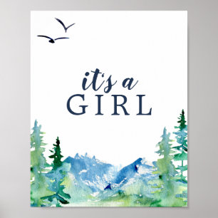 Rocky Mountain Baby Dusche Es ist ein Mädchenzeich Poster