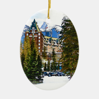 Rocky Mountain Castle - Banff Kanada Keramik Ornament