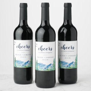 Rocky Mountain Cheers Hochzeit von Weinetiketten Weinetikett