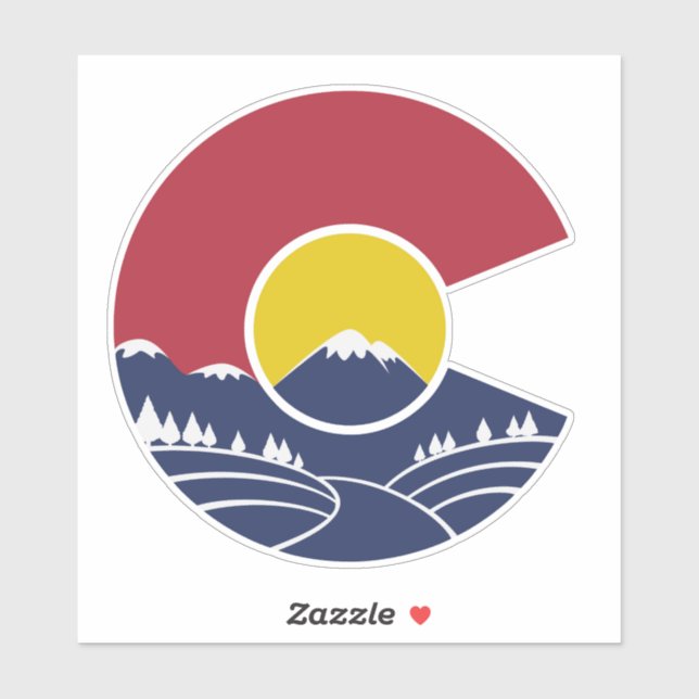 Rocky Mountain Colorado C Custom Cut Sticker (Blatt)