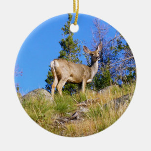 Rocky Mountain Deer Keramik Ornament