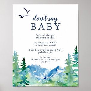 Rocky Mountain Don't Say Baby Game Sign Poster