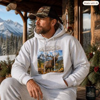 Rocky Mountain-Elchjagd-Trophäe Bull Männer Gesche Hoodie