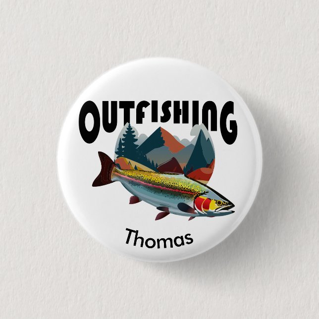 Rocky Mountain Foreut Fischen "Outfish" Button (Vorderseite)