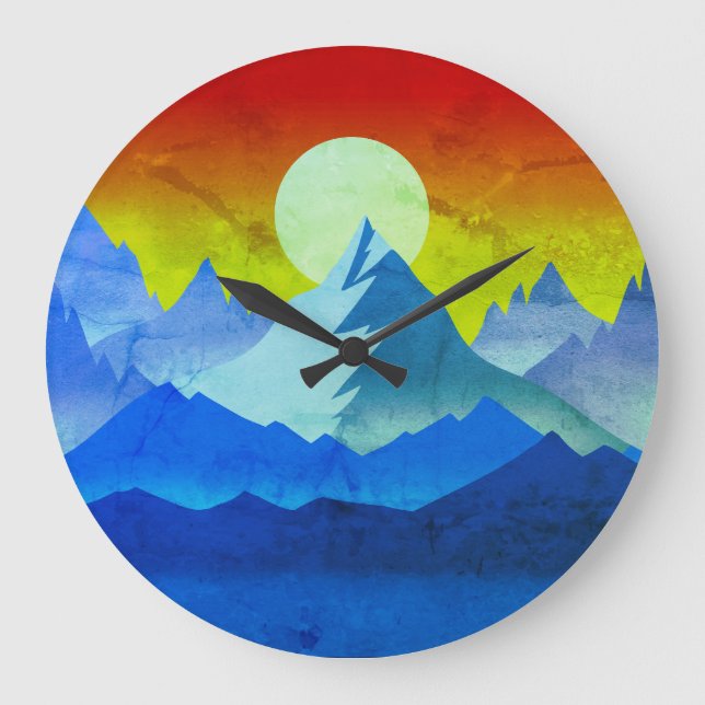 Rocky Mountain Golden Hour Große Wanduhr (Vorderseite)