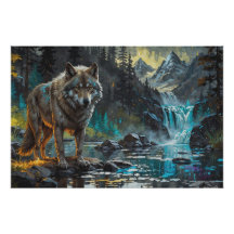 Rocky Mountain Grauer Wolf Art