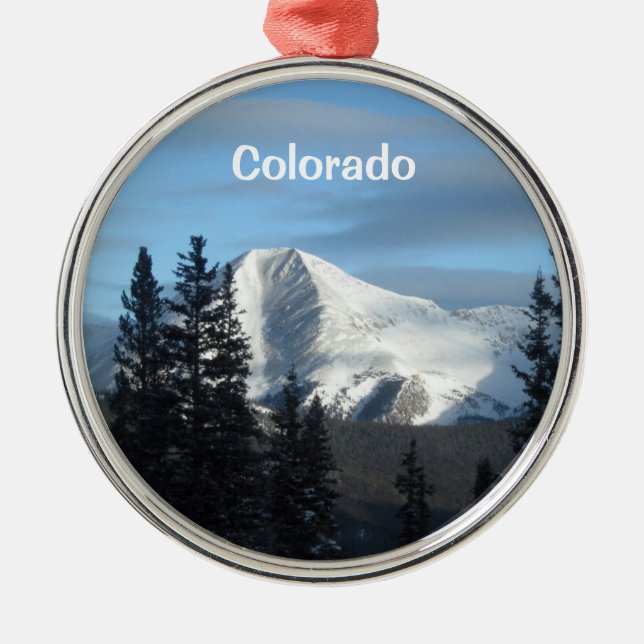 Rocky Mountain High, Colorado Silbernes Ornament (Vorne)