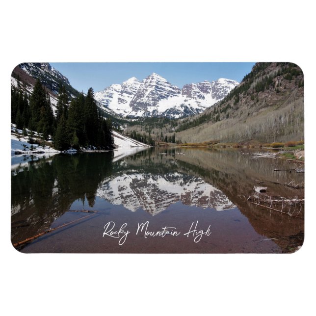Rocky Mountain High Maroon Bells Aspen Colorado Magnet (Horizontal)
