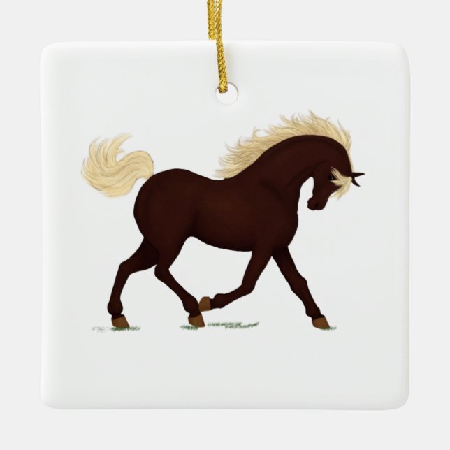 Rocky Mountain Horse Personalisiert Equine Weihnac Keramikornament (Vorderseite)