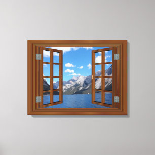 Rocky Mountain Lake Fab Fenster Leinwanddruck