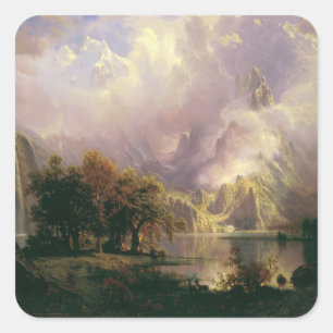 Rocky Mountain Landschaft Majestic Landschaft Quadratischer Aufkleber