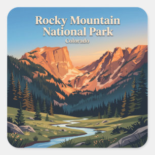 Rocky Mountain National Park Colorado Quadratischer Aufkleber