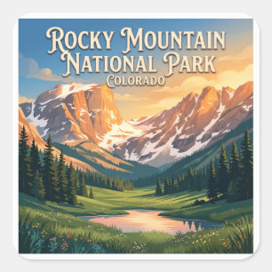 Rocky Mountain National Park Colorado Quadratischer Aufkleber