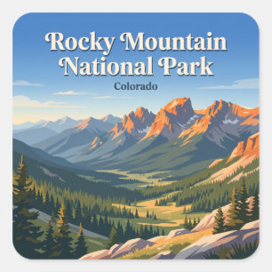 Rocky Mountain National Park Colorado Quadratischer Aufkleber