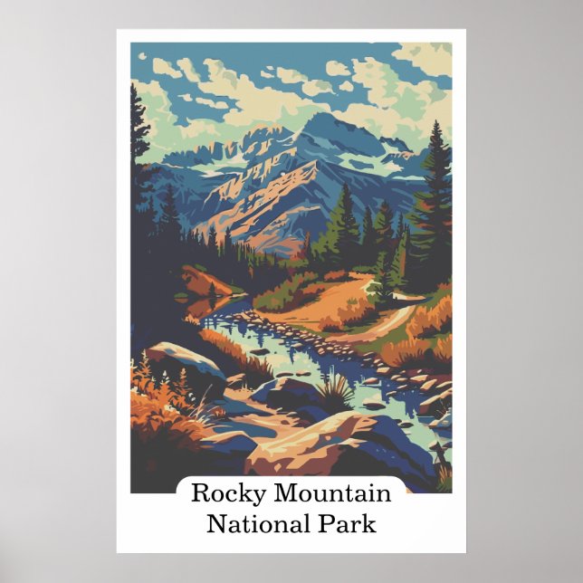Rocky Mountain National Park Colorado USA Travel Poster (Vorne)