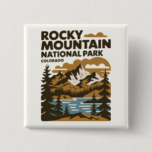 Rocky Mountain National Park Colorado Vintage Kuns Button