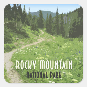 Rocky Mountain National Park Colorado Vintage Quadratischer Aufkleber