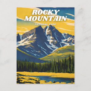 Rocky Mountain National Park Illustration Retro Ae Postkarte