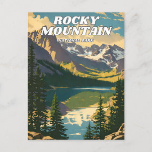 Rocky Mountain National Park Illustration Retro De Postkarte