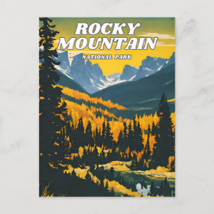 Rocky Mountain National Park Illustrationsretro Postkarte