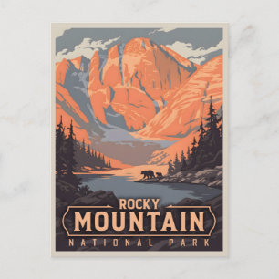 Rocky Mountain National Park im Vintage-Stil Postkarte