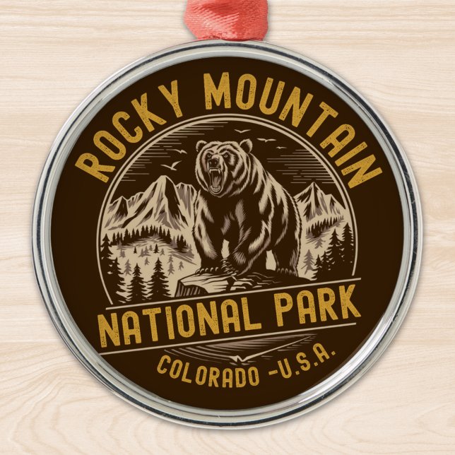 Rocky Mountain National Park Mountain Landscape Ornament Aus Metall (Von Creator hochgeladen)