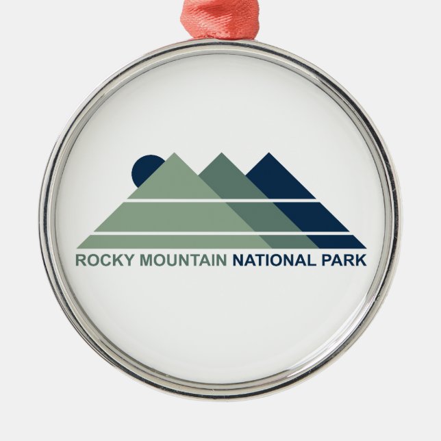 Rocky Mountain National Park Mountain Sun Ornament Aus Metall (Vorne)