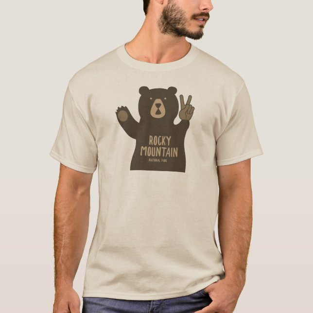 Rocky Mountain National Park Peace Bear T-Shirt (Vorderseite)