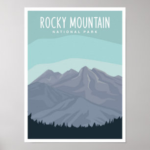 Rocky Mountain National Park Reiseillustration Poster