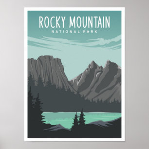 Rocky Mountain National Park Reiseillustration Poster