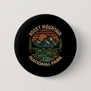 Rocky Mountain National Park Retro-Sonnenuntergang Button